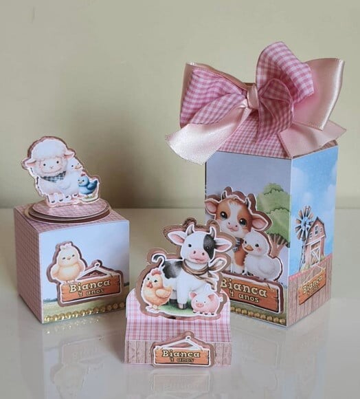 Kit 30 Lembrancinhas de Festa Fazendinha Rosa