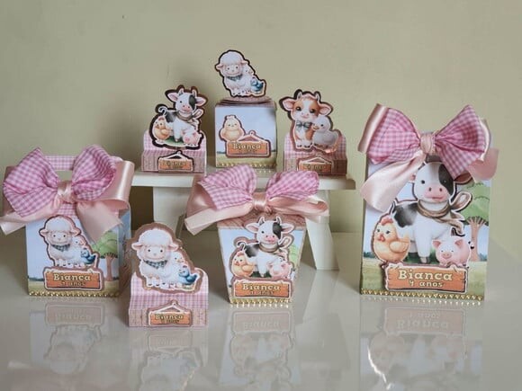 Kit 30 Lembrancinhas de Festa Fazendinha Rosa
