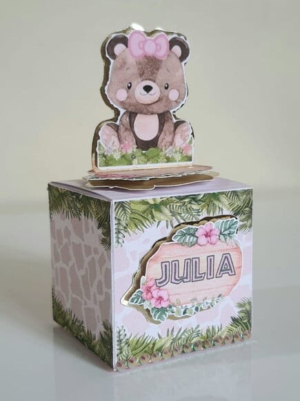 Caixa Cubo Safari Rosa