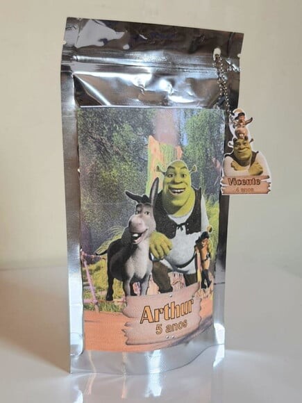 Saquinho Metalizado com Tag Shrek