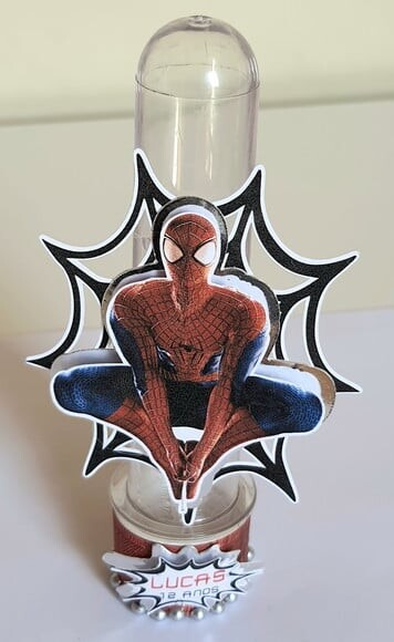 Tubete Lembrancinha de Festa Homem Aranha