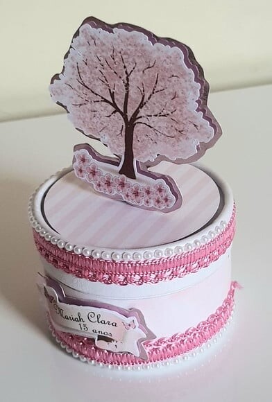 Caixinha Tubolata Flor de Cerejeira