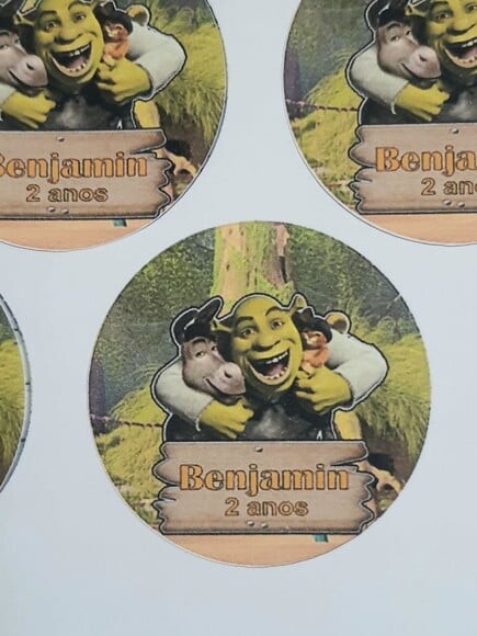 Kit de 120 Adesivos Personalizados com Tema Shrek