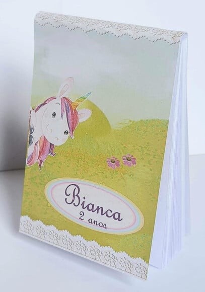 Bloquinho Lembrancinha de Festa Unicórnio