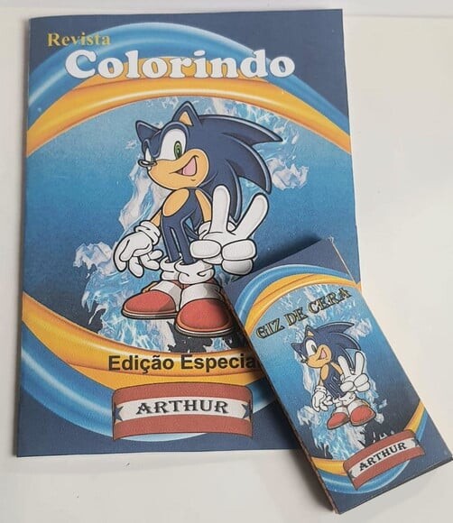 Kit Colorir com Giz de Cera Sonic