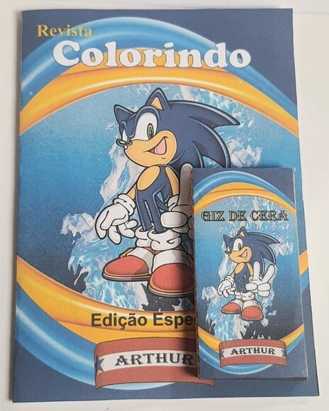 Kit Colorir com Giz de Cera Sonic