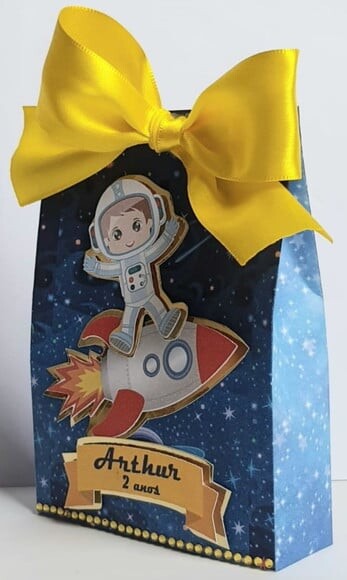 Caixa Sacolinha com Tema Astronauta