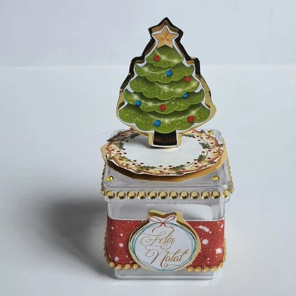 Caixa Acrílica Lembrancinha de Festa Natal