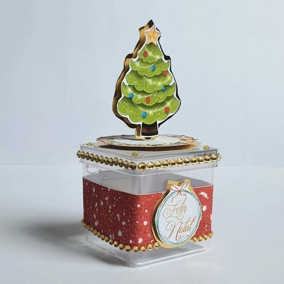 Caixa Acrílica Lembrancinha de Festa Natal