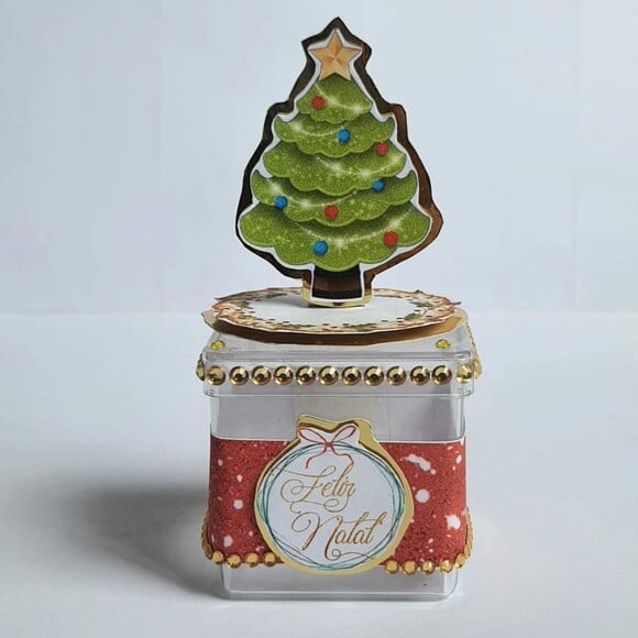 Caixa Acrílica Lembrancinha de Festa Natal