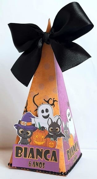 Caixa Pirâmide/cone Halloween