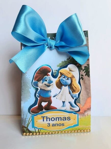 Caixa Sacolinha Smurfs