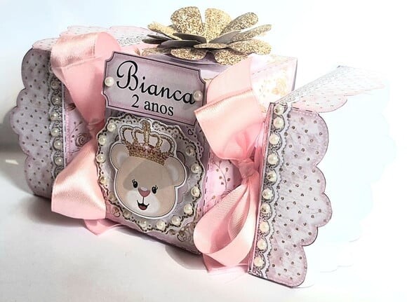 Caixa-bala Ursa Princesa Rosa