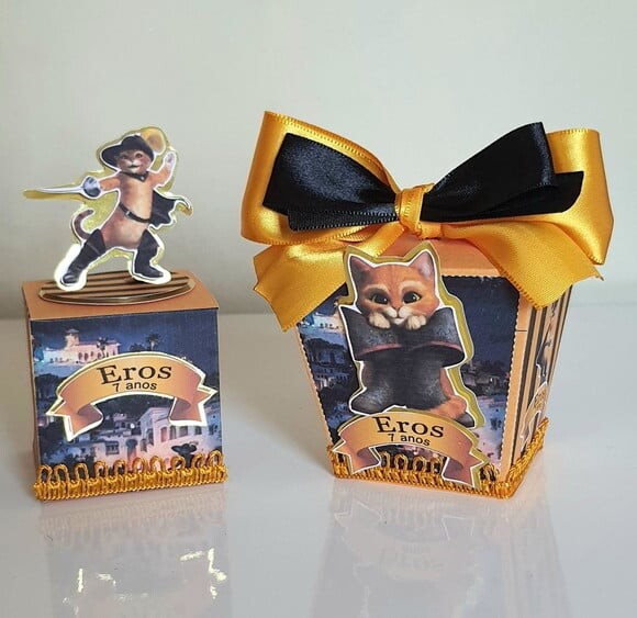 Kit 50 Lembrancinhas de Festa Gato de Botas