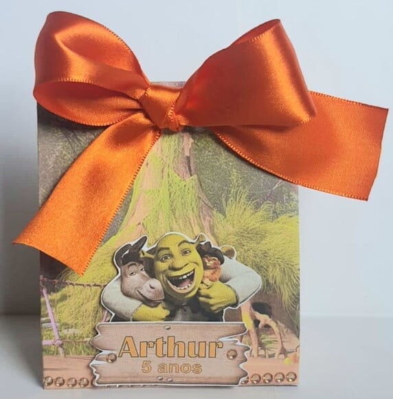 Caixa Sacolinha Lembrancinha de Festa Shrek
