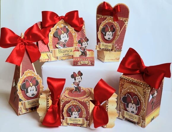 Kit de 50 Lembrancinhas para Festa Infantil Minie Vermelha