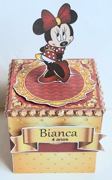 Caixa Cubo Minie Vermelha