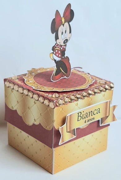 Caixa Cubo Minie Vermelha