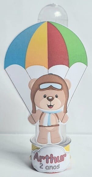 Tubete Lembrancinha para Festa Urso Aviador