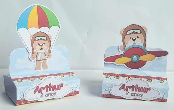 Porta Bis Duplo Urso Aviador
