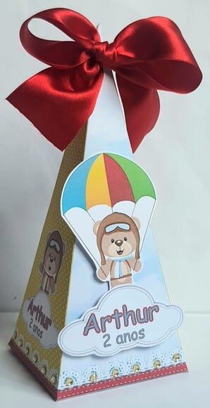 Caixa Cone/pirâmide Urso Aviador