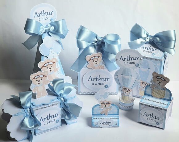 Kit de 50 Lembrancinhas para Festa Infantil Urso Baloeiro