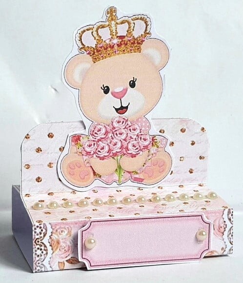 Kit de 50 Lembrancinhas para Festa Ursa Princesa Rosa