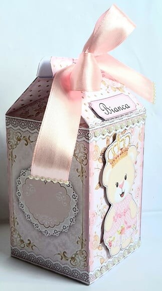 Caixa Milk Ursa Princesa Rosa
