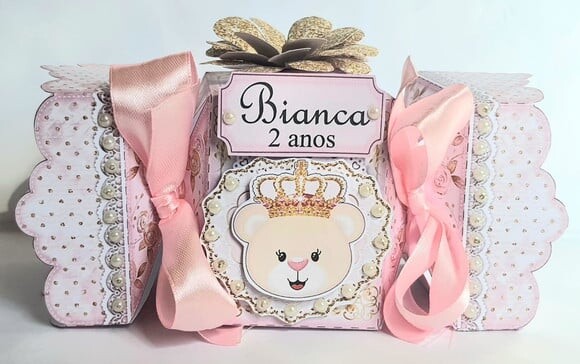 Caixa-bala Ursa Princesa Rosa