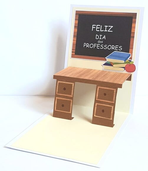 Cartão 3D dia dos professores