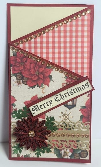 Cartão de Natal Sanfonado Quilling