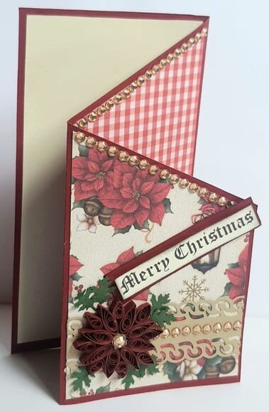 Cartão de Natal Sanfonado Quilling