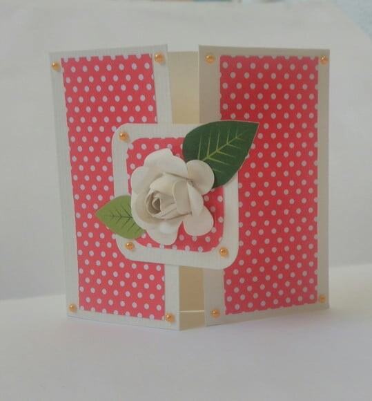 Cartão/convite Artesanal Vermelho e Branco
