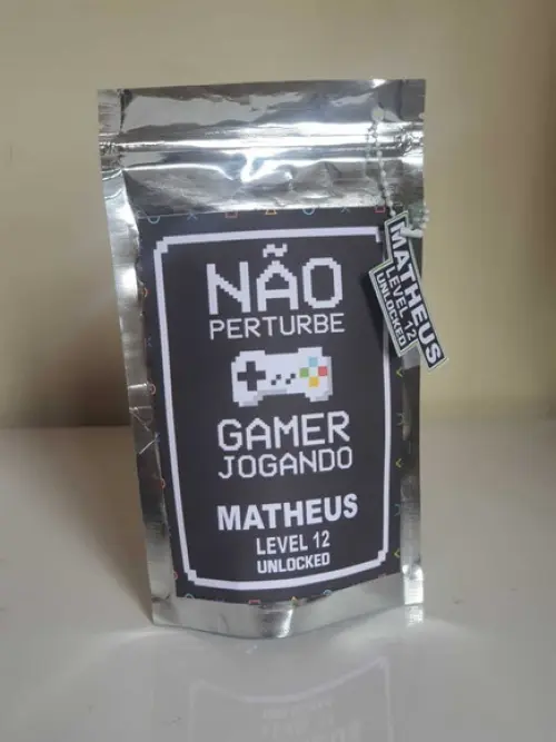 Saquinho Metalizado com Fecho Zip Lock Videogame Playstation