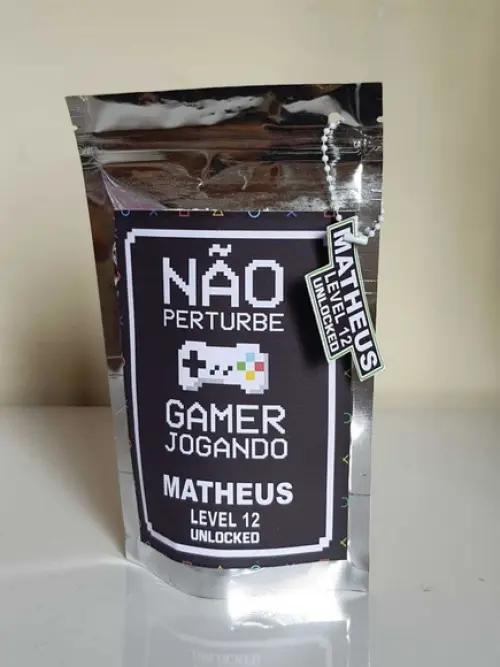 Saquinho Metalizado com Fecho Zip Lock Videogame Playstation