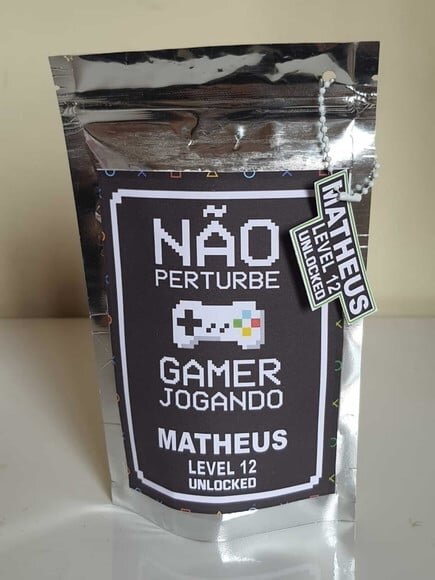 Saquinho Metalizado com Fecho Zip Lock Vídeo Game Playstatio