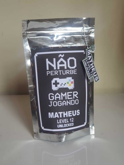 Saquinho Metalizado com Fecho Zip Lock Vídeo Game Playstatio