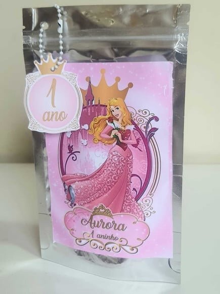 Saquinho Metalizado com Fecho Zip Lock Aurora/bela Adormecid