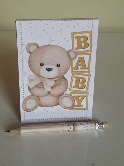 Kit Bloquinho com Mini-lápis Ursinho Dourado