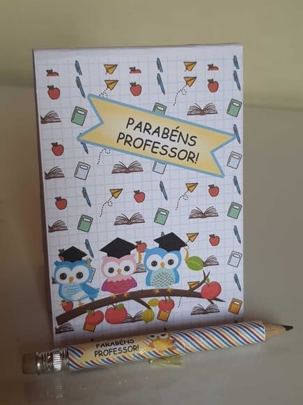 Kit Bloquinho e Mini-lápis Dia dos Professores