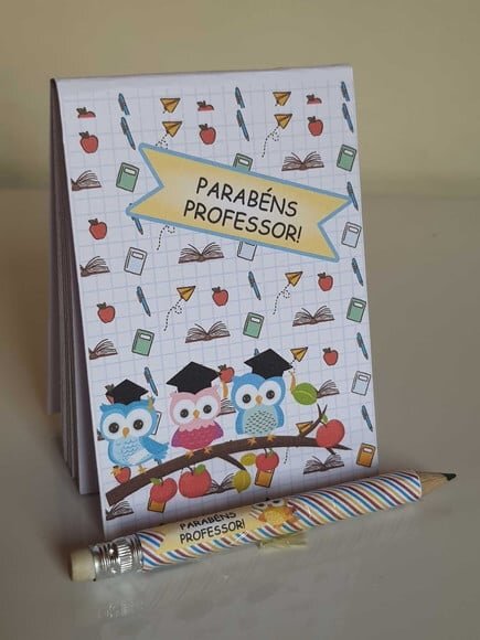 Kit Bloquinho e Mini-lápis Dia dos Professores