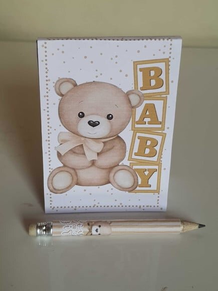 Kit Bloquinho com Mini-lápis Ursinho Dourado