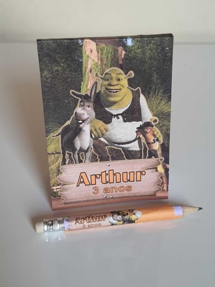 Kit Bloquinho com Mini Lápis Shrek