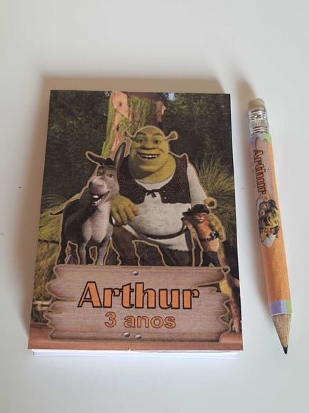 Kit Bloquinho com Mini Lápis Shrek