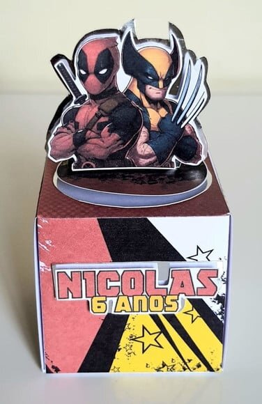 Caixa Cubo Deadpool e Wolverine