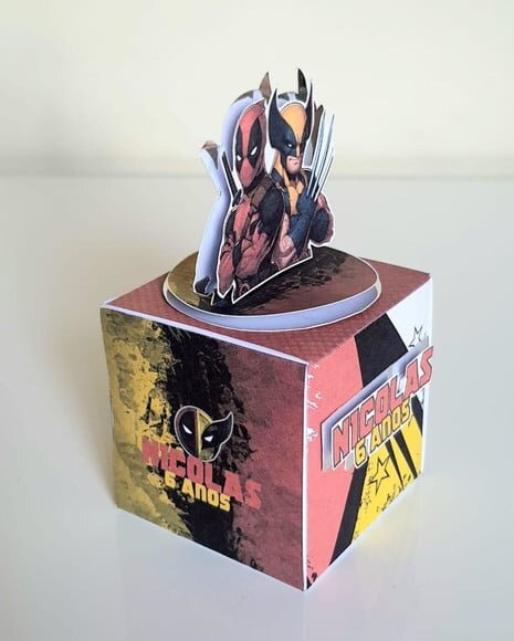 Caixa Cubo Deadpool e Wolverine
