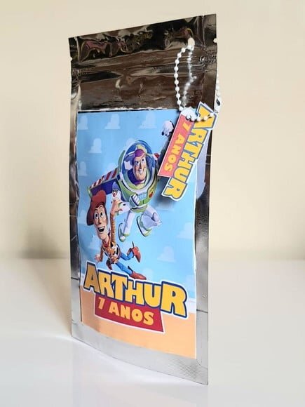 Saquinho Metalizado Zip Lock Toy Story