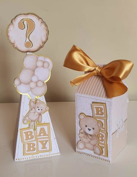 Kit 50 Lembrancinhas para Festa Infantil Urso Dourado
