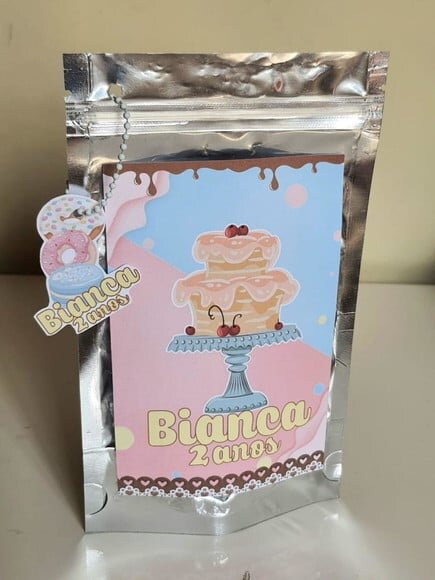 Saquinho Metalizado Zip Lock Confeitaria