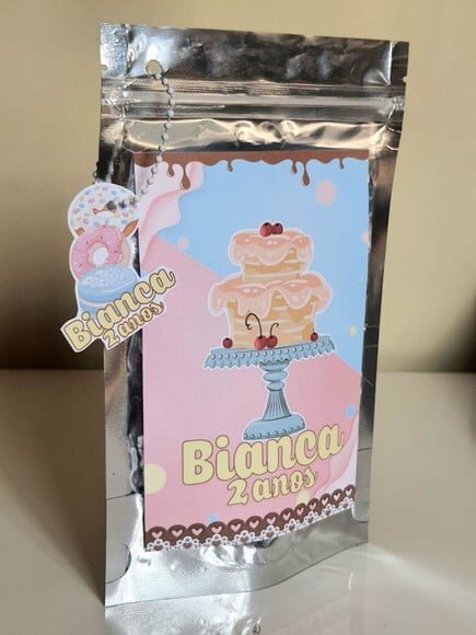 Saquinho Metalizado Zip Lock Confeitaria